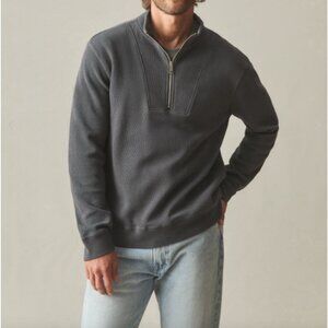 NEW American Giant Mens XL French Rib Half Zip Pullover Dark Charcoal Top